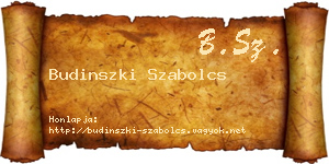 Budinszki Szabolcs névjegykártya